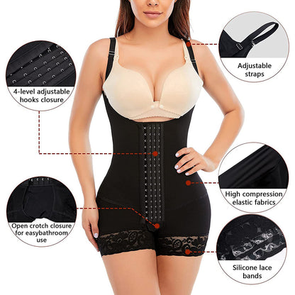 7206 Four-breasted Mesh Tummy Control Body Suit