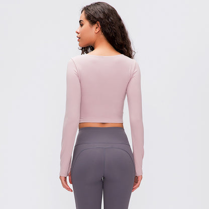 New sports long-sleeved T-shirt with chest pad