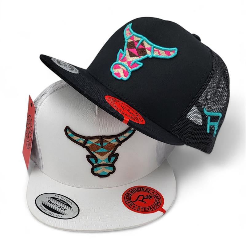 Rancho Original Toro Head Logo Snapback Cap. Embroidered in Texas.