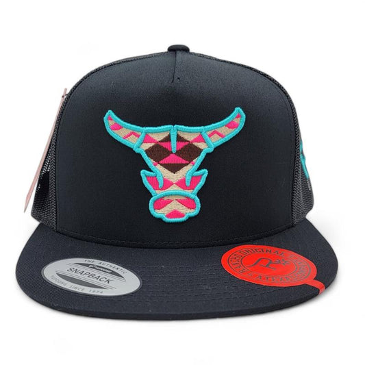 Rancho Original Toro Head Logo Snapback Cap. Embroidered in Texas.
