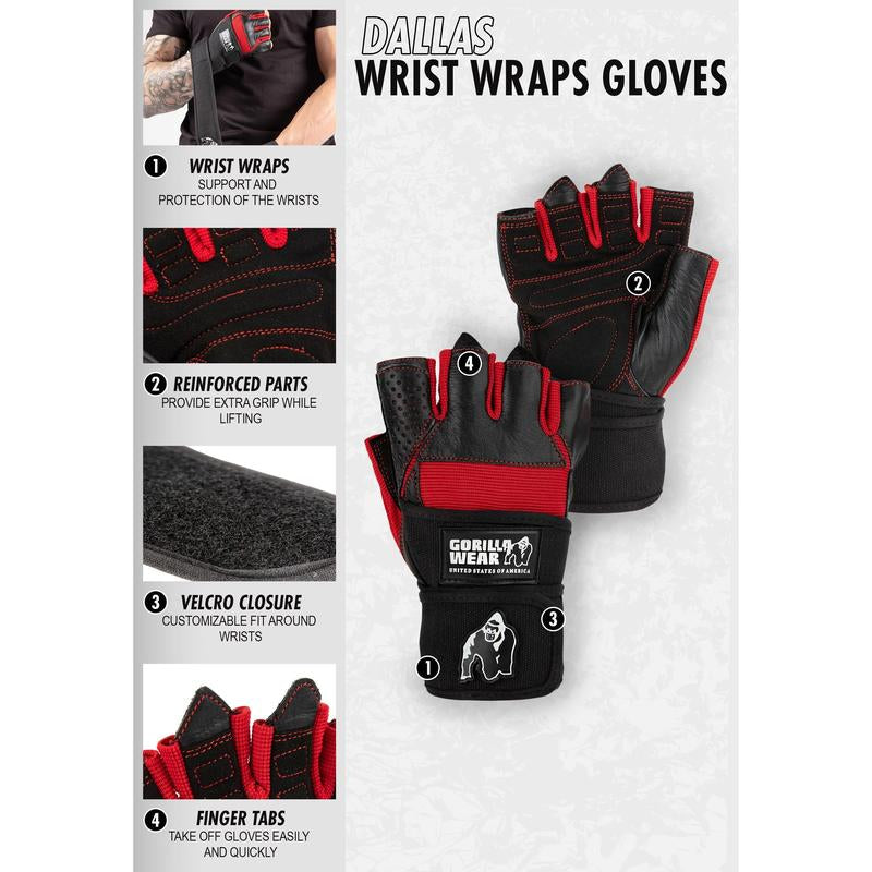 Dallas Wrist Wrap Gloves - Black