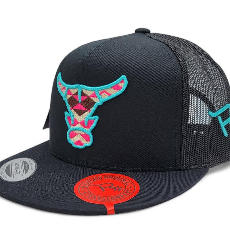 Rancho Original Toro Head Logo Snapback Cap. Embroidered in Texas.